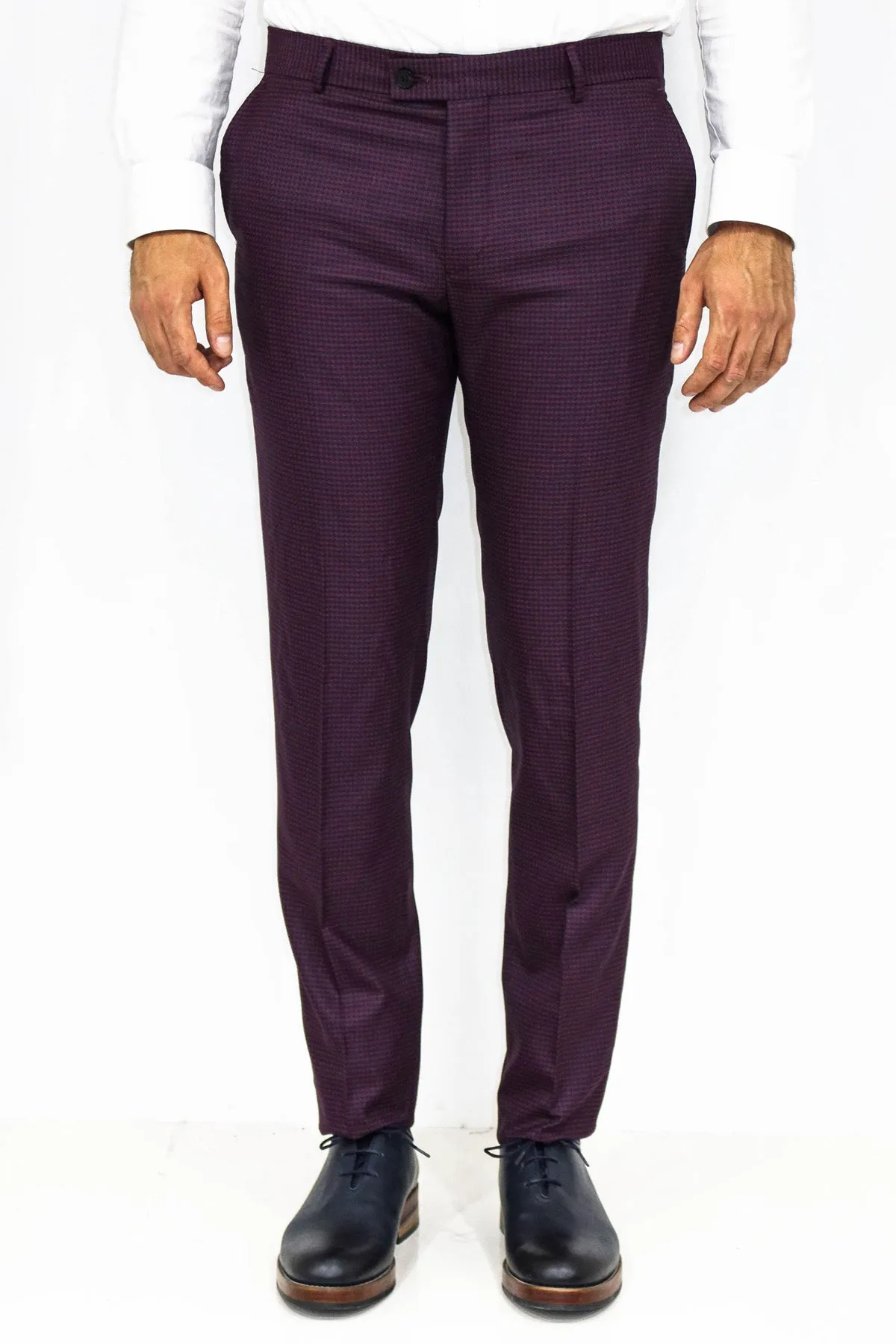 Plain Burgundy Men Trousers - Wessi sold by Wessi