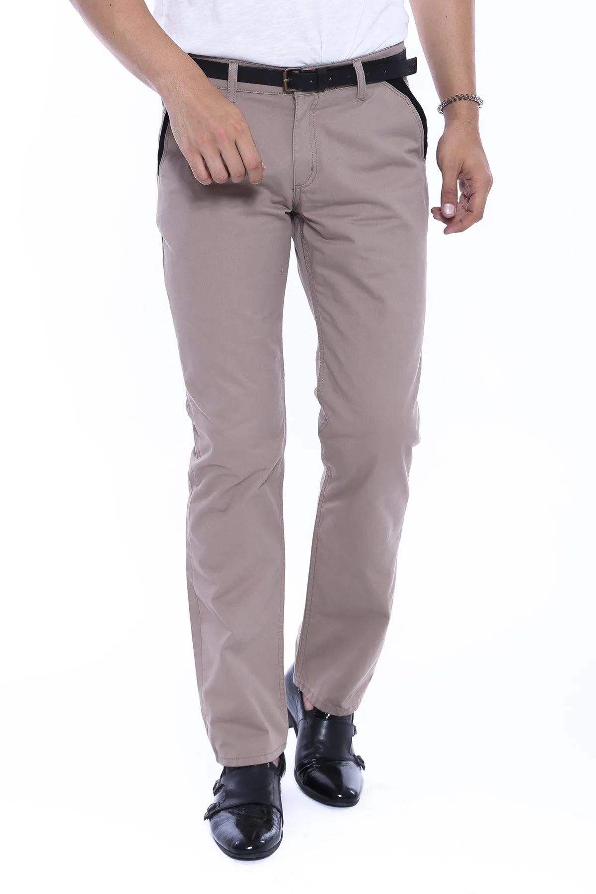 Garment Stitched Pockets Cotton Beige Men Trousers sold by Wessi