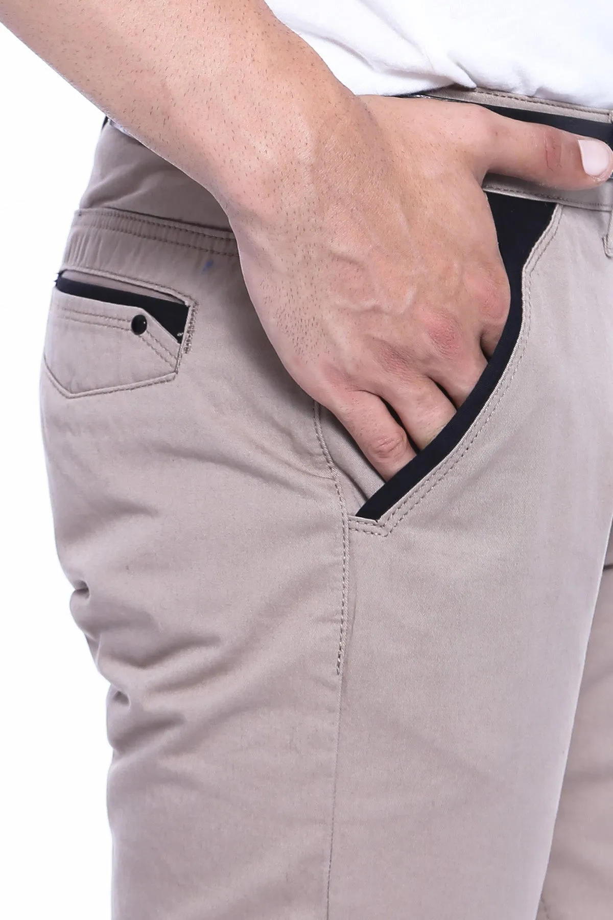 Garment Stitched Pockets Cotton Beige Men Trousers sold by Wessi product image thumbnail 3