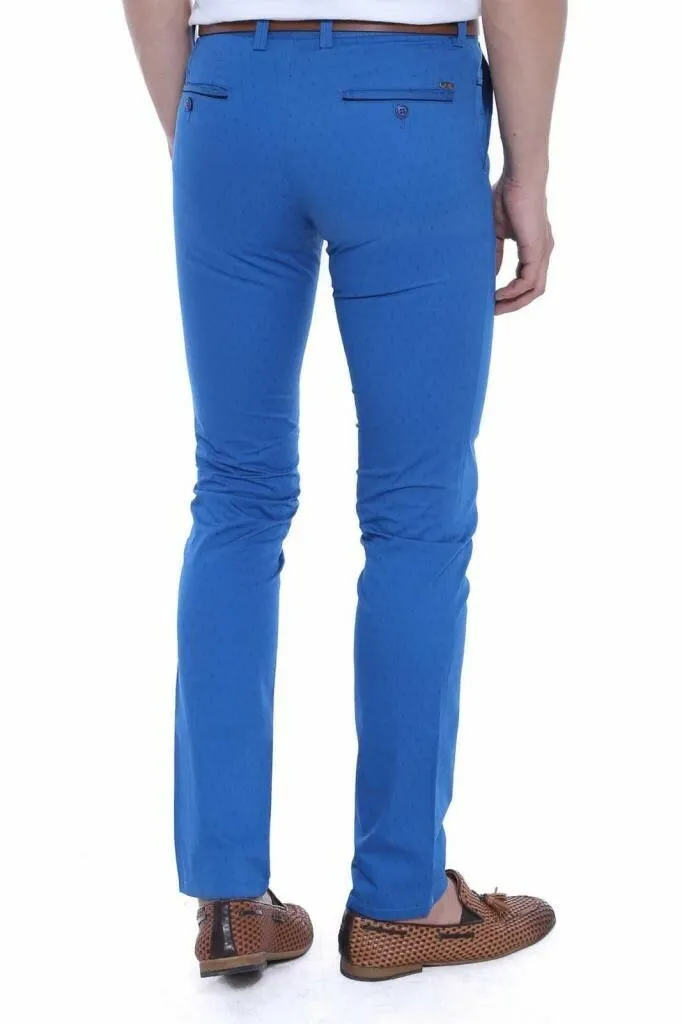 5 Pockets Sax Blue Men Pants - Wessi sold by Wessi product image thumbnail 3