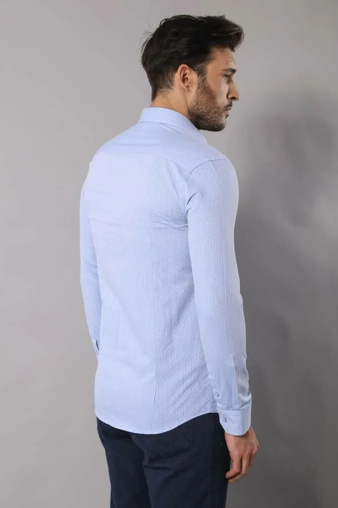 Light Blue Cotton Shirt for Men | Wessi sold by Wessi product image thumbnail 3