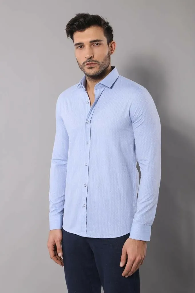 Light Blue Cotton Shirt for Men | Wessi sold by Wessi product image thumbnail 2