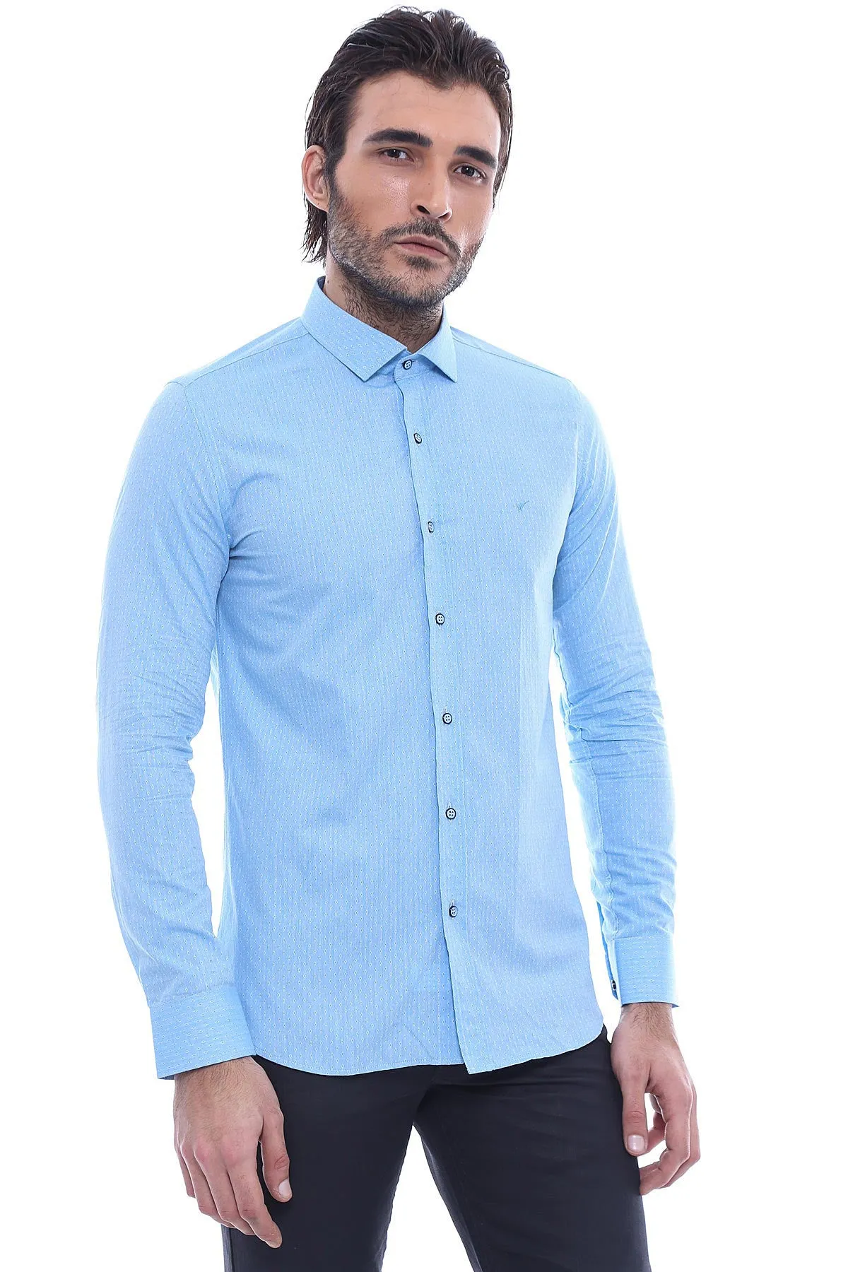 Light Blue Cotton Shirt for Men | Wessi sold by Wessi