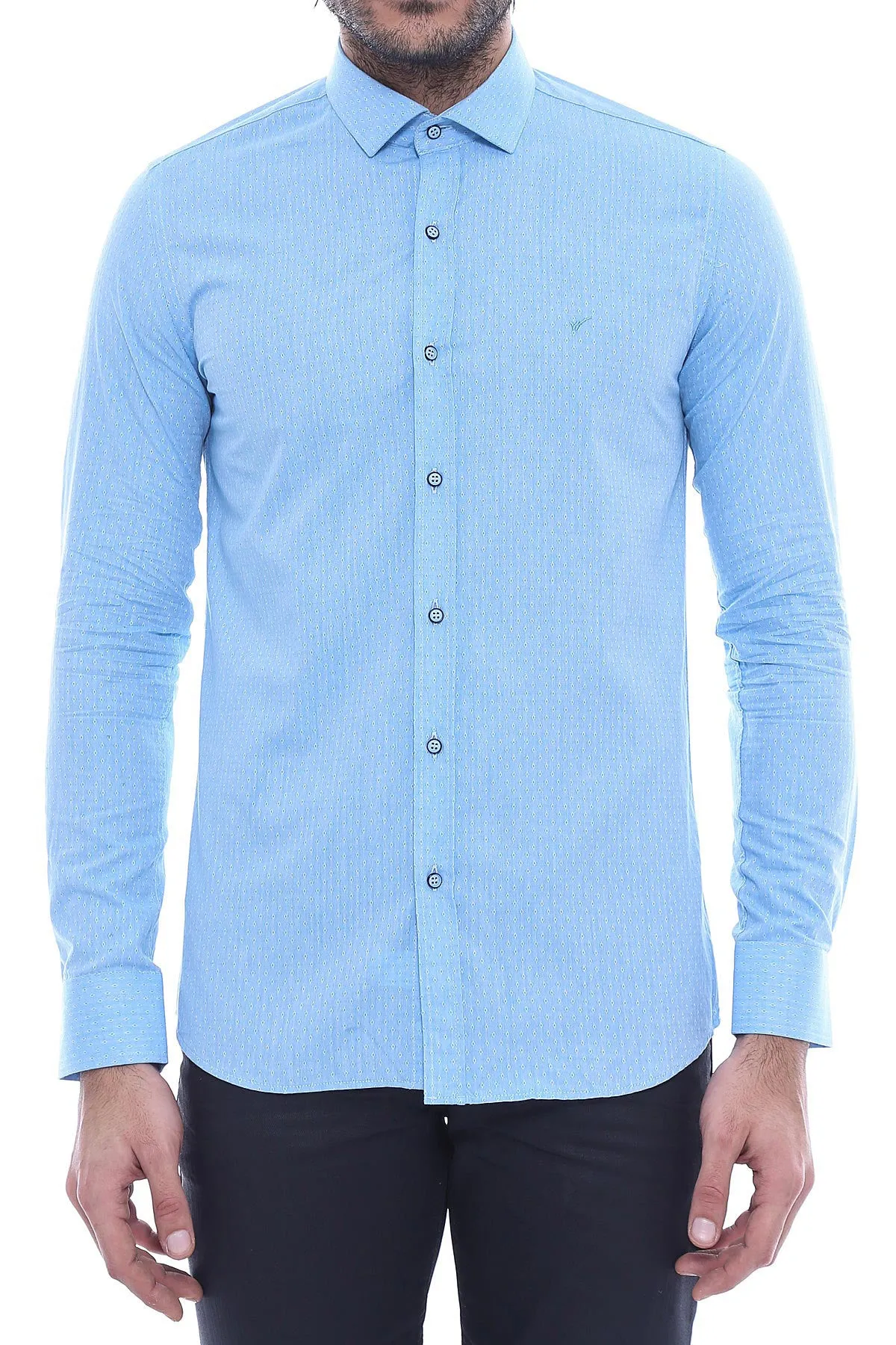 Light Blue Cotton Shirt for Men | Wessi sold by Wessi product image thumbnail 3