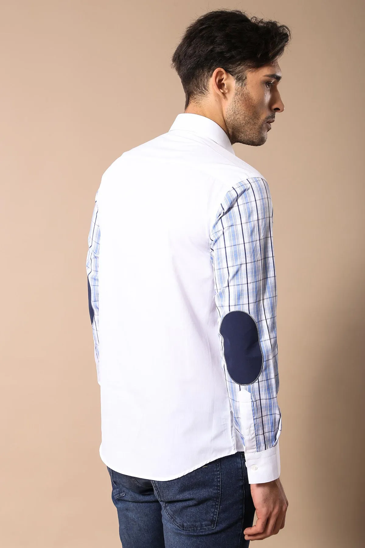 Plaid Arm White Shirt-Wessi sold by Wessi product image thumbnail 4