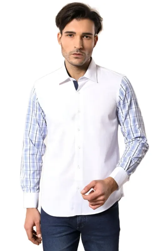 Plaid Arm White Shirt-Wessi sold by Wessi