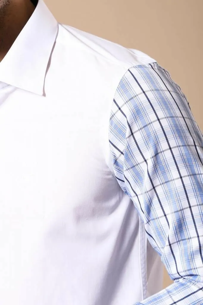 Plaid Arm White Shirt-Wessi sold by Wessi product image thumbnail 2