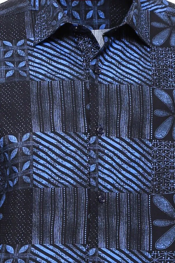 Navy Blue Patterned Shirt - Wessi sold by Wessi product image thumbnail 2