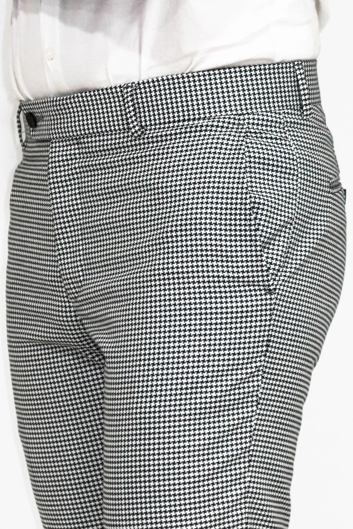 Houndstooth Patterned Black Men Pants - Wessi sold by Wessi product image thumbnail 2