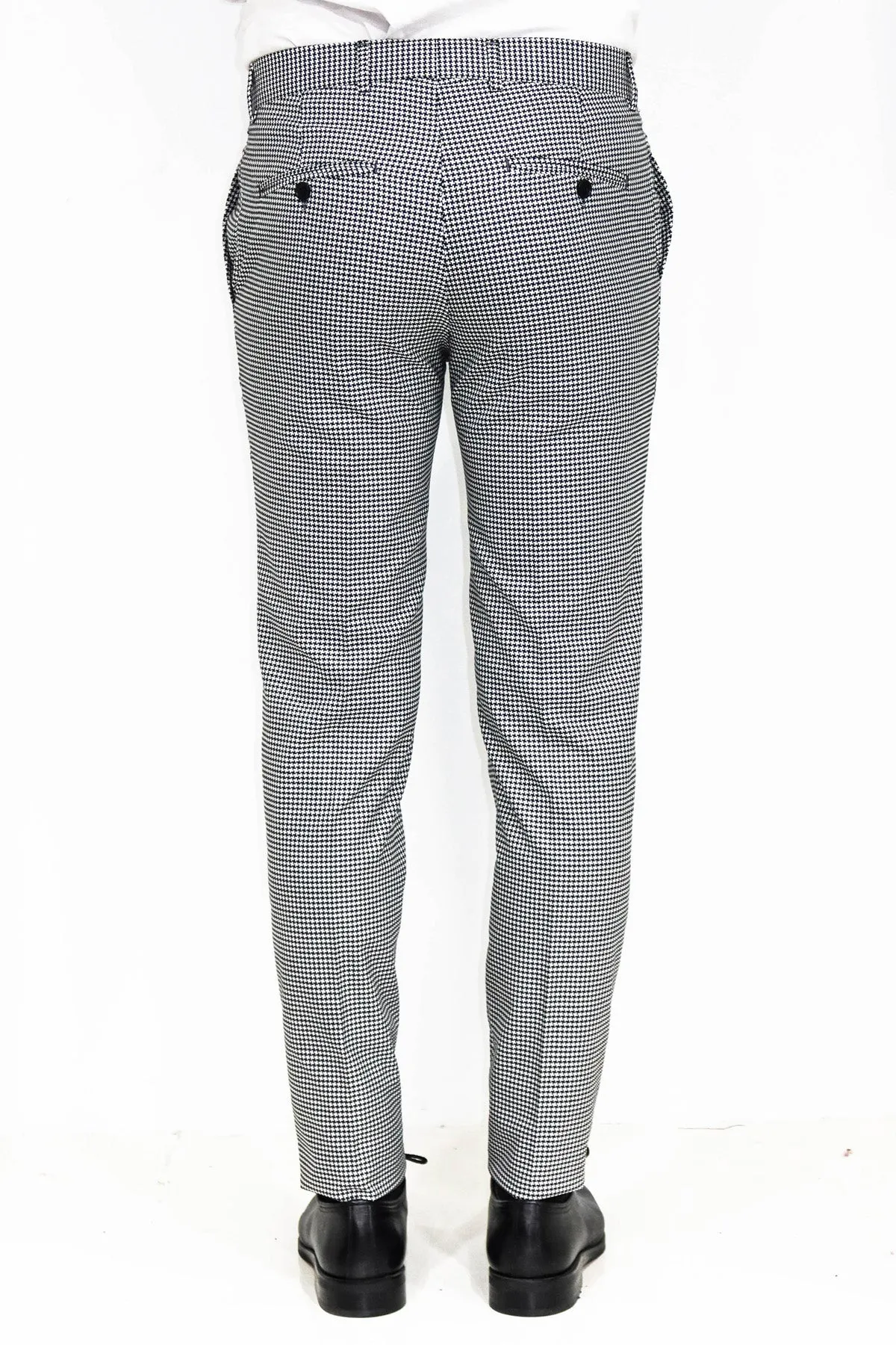 Houndstooth Patterned Black Men Pants - Wessi sold by Wessi product image thumbnail 5