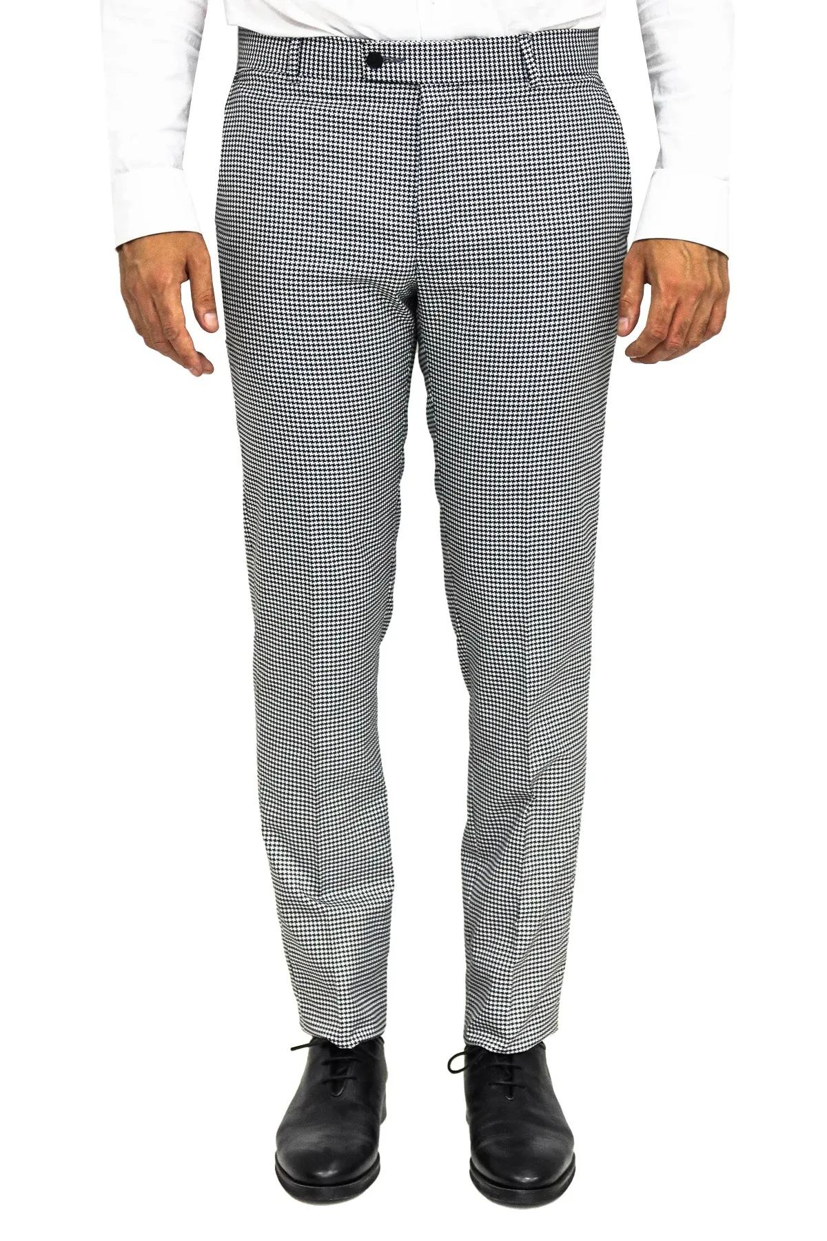 Houndstooth Patterned Black Men Pants - Wessi sold by Wessi