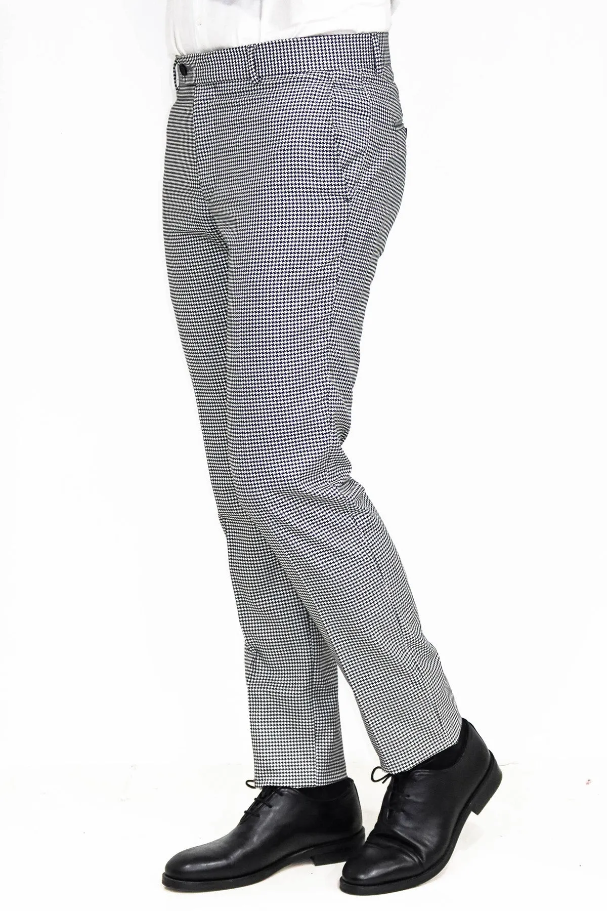 Houndstooth Patterned Black Men Pants - Wessi sold by Wessi product image thumbnail 4