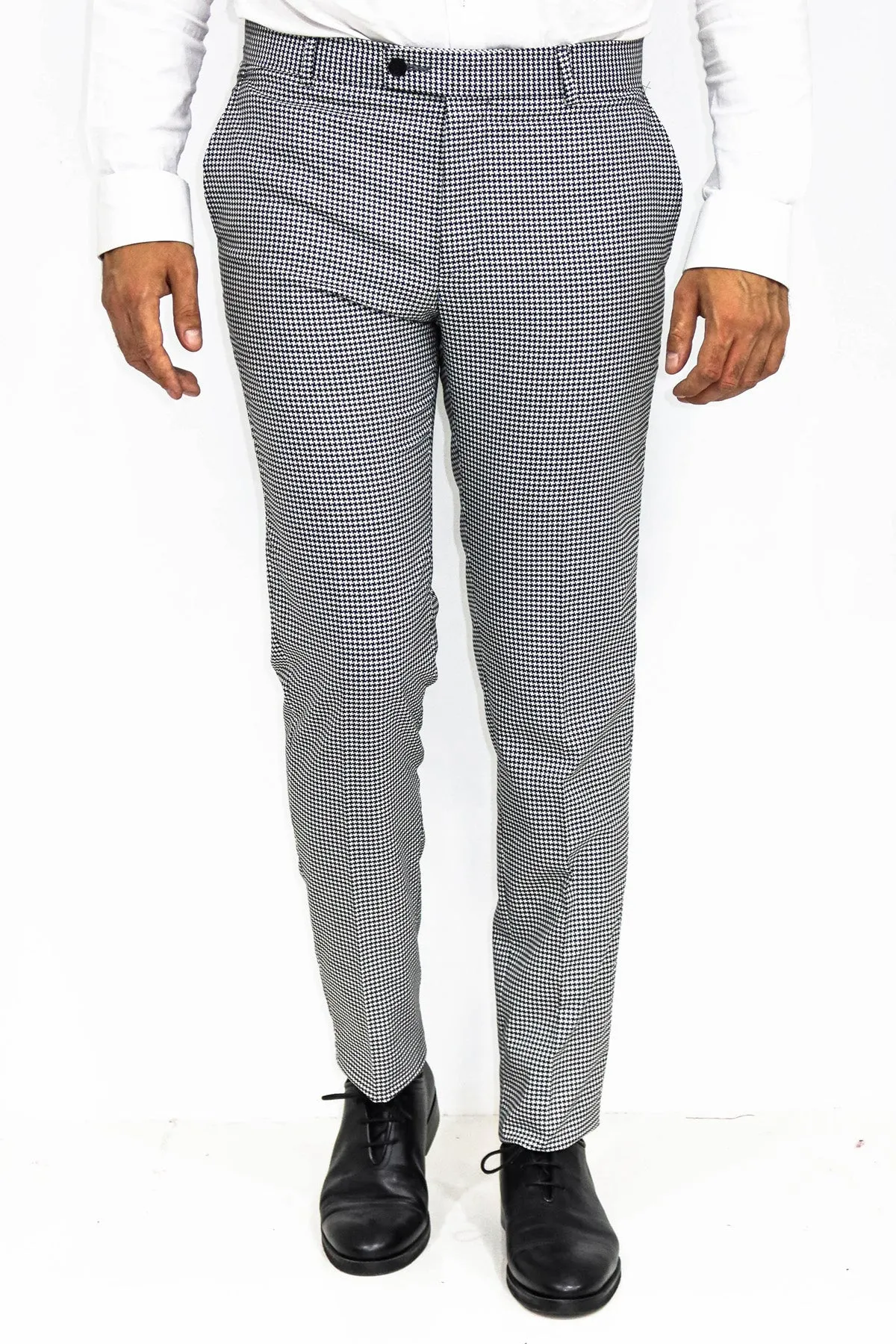 Houndstooth Patterned Black Men Pants - Wessi sold by Wessi product image thumbnail 3