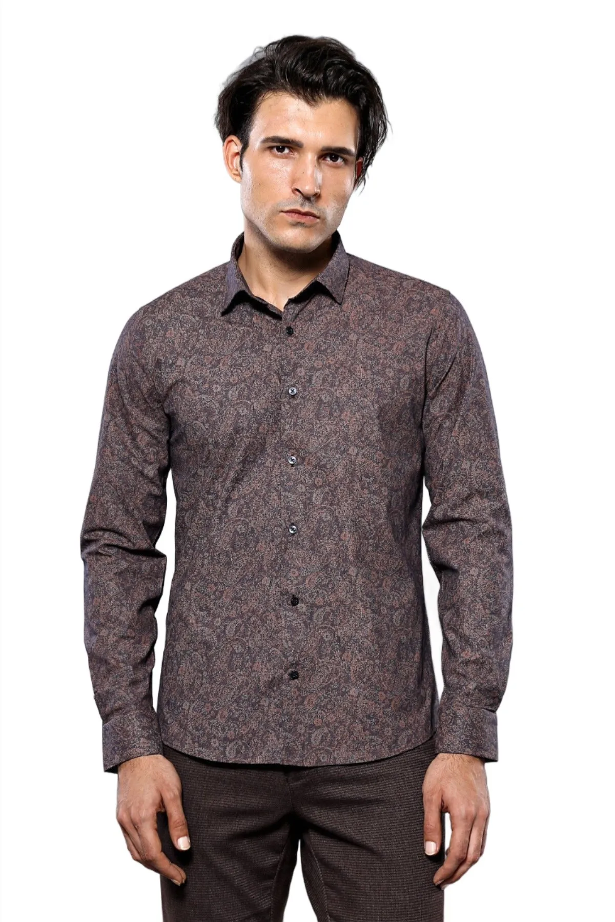 Brown Patterned Shirt | Wessi - Wessi sold by Wessi