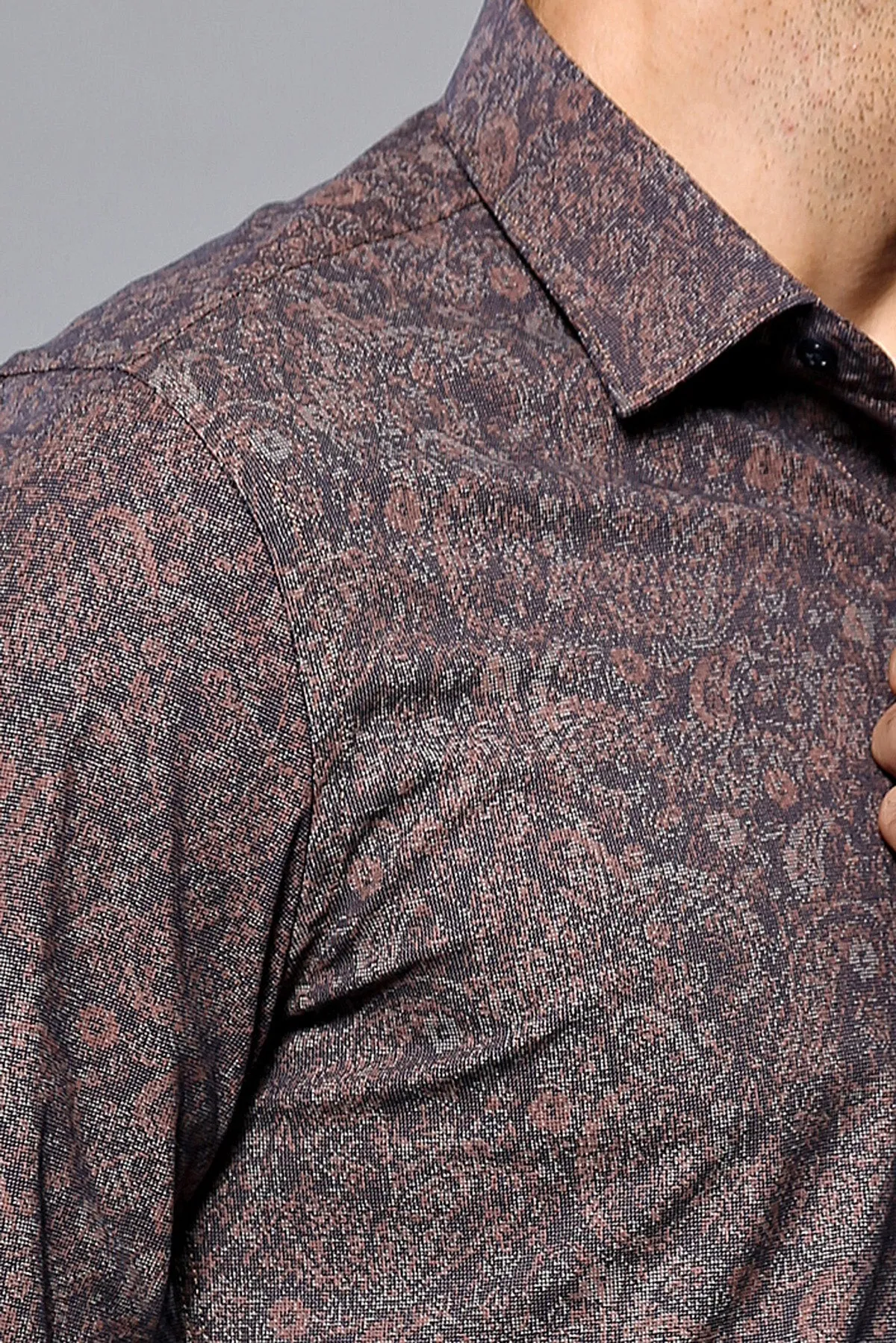 Brown Patterned Shirt | Wessi - Wessi sold by Wessi product image thumbnail 3