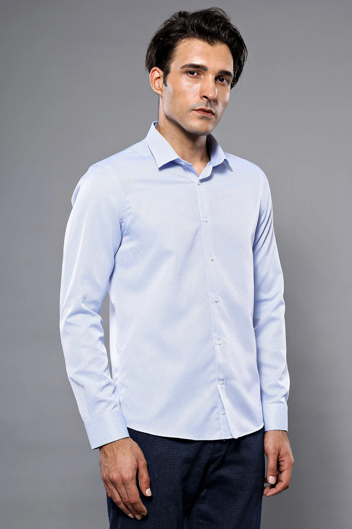 Dot Patterned Casual Blue Shirt | Wessi - Wessi sold by Wessi product image thumbnail 2