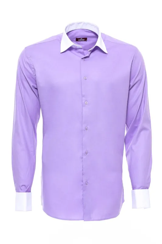 White Collar White Wrist Purple Shirt-Wessi sold by Wessi