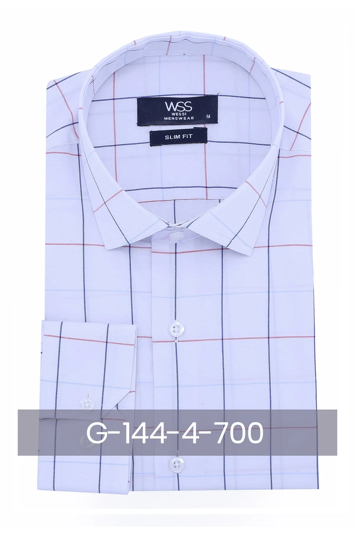 White Slim Fit Plaid Men's Shirt | Wessi sold by Wessi product image thumbnail 5