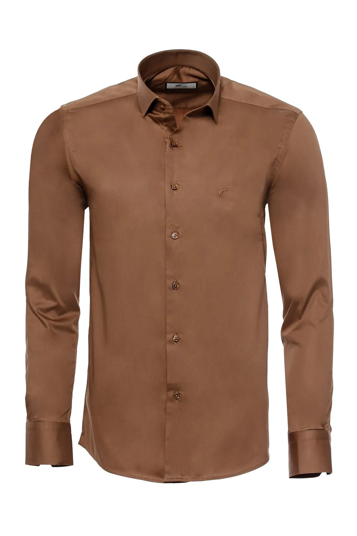 Tan Satin Shirt - Wessi sold by Wessi