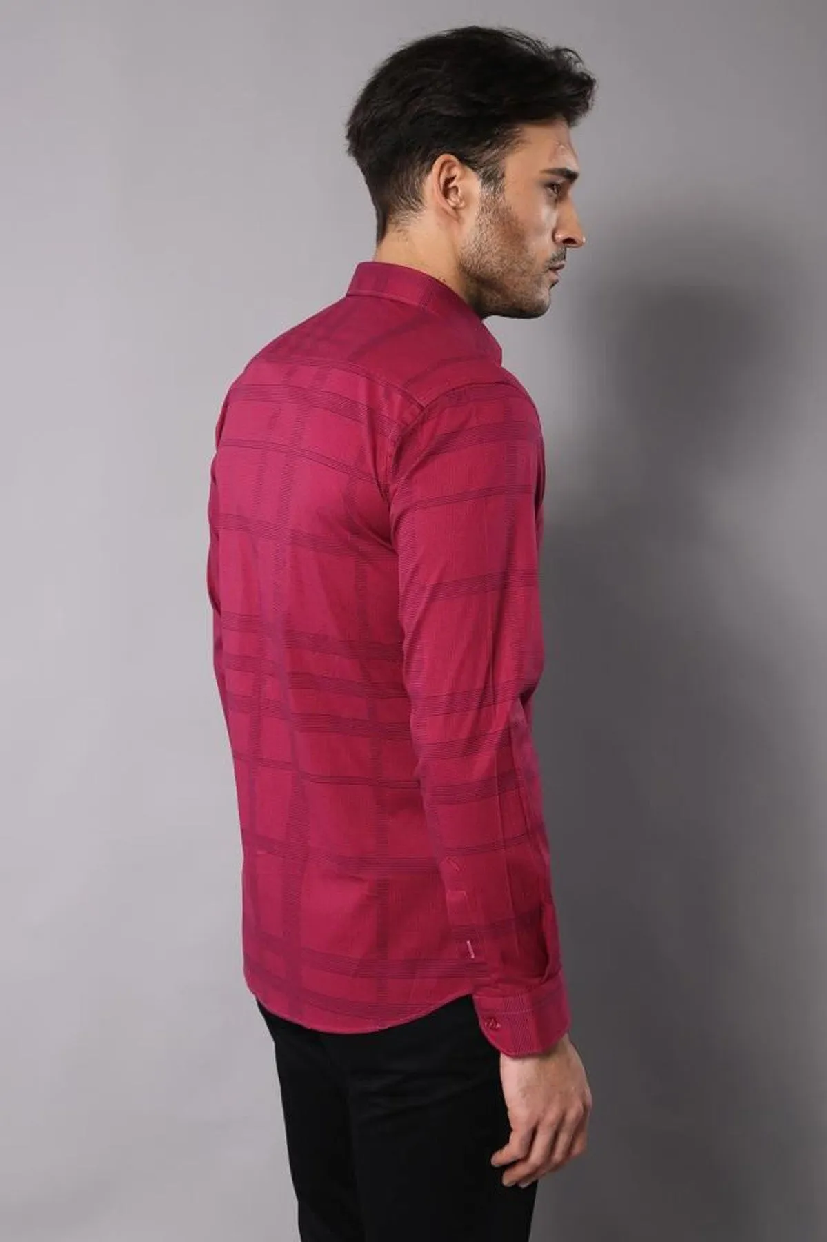 Patterned Striped Burgundy Shirt-Wessi sold by Wessi product image thumbnail 3