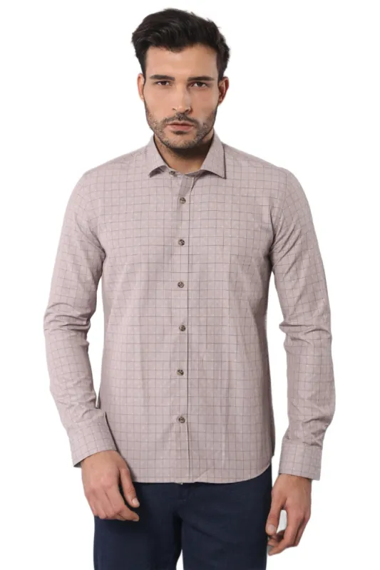Patterned Slim Fit Beige Shirt - Wessi sold by Wessi