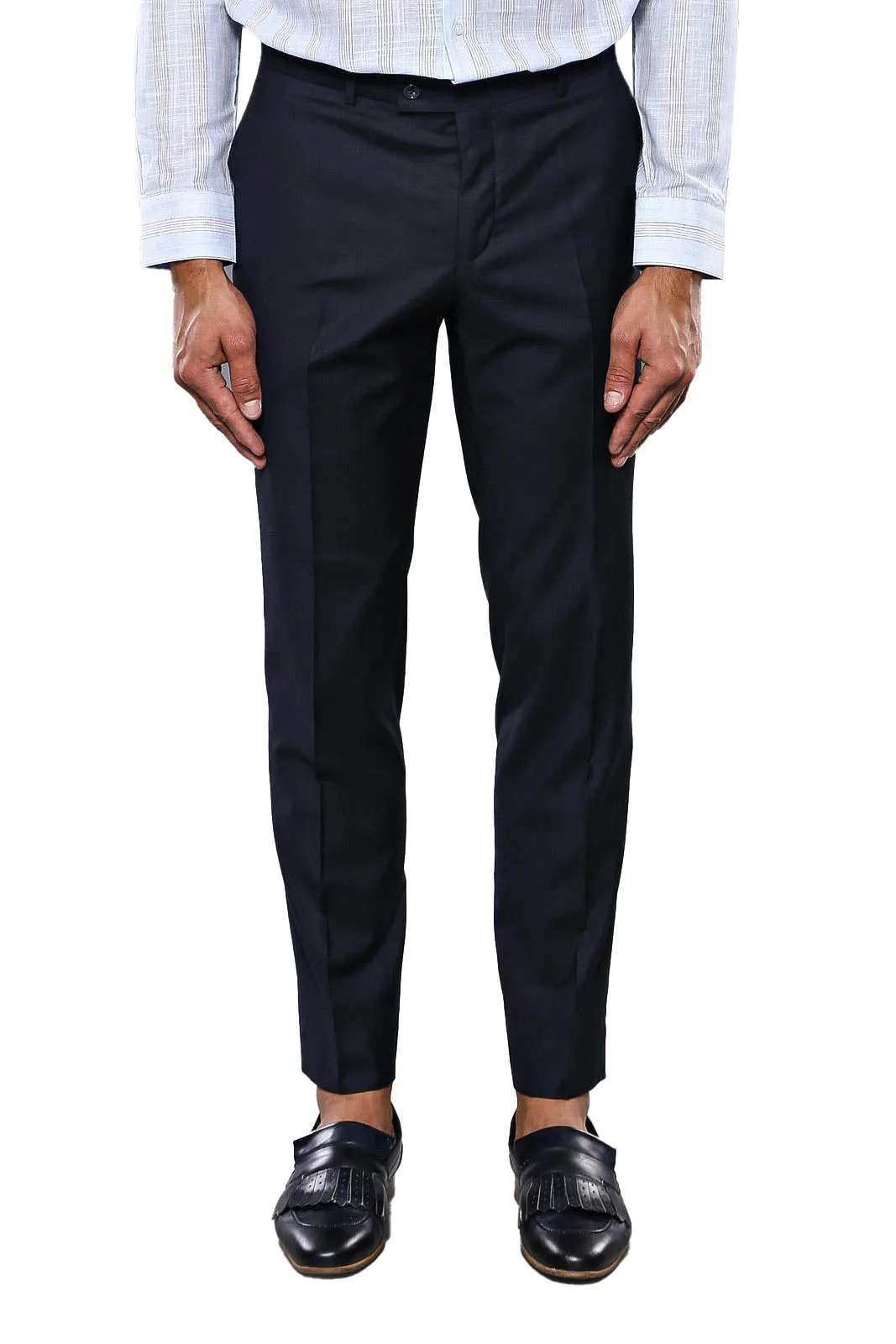 Burgundy Slim Fit Suit, White Shirt, and Navy Blue Tie Modern Classic Look - Wessi sold by Wessi product image thumbnail 5