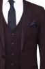 Burgundy Slim Fit Suit, White Shirt, and Navy Blue Tie Modern Classic Look - Wessi sold by Wessi