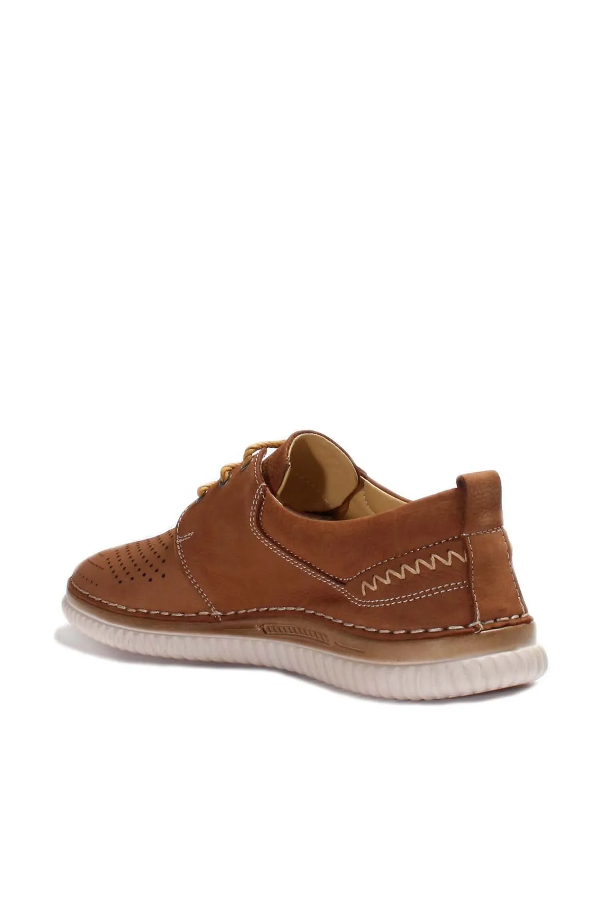 Men's Tan Perforated Casual Derby Shoes - Wessi sold by Wessi product image thumbnail 2