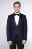 Satin Shawl Lapel Textured Men's Navy Blue Tuxedo Jacket - Wessi sold by Wessi