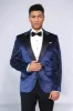 Sparkling Dotted Peak Lapel Men's Navy Blue Tuxedo Jacket - Wessi sold by Wessi