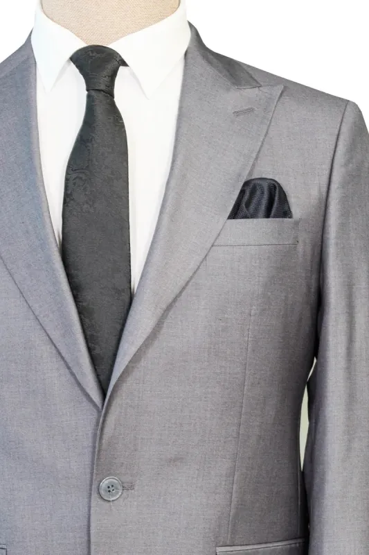 Gray Slim Fit Suit, White Shirt, and Black Tie Combination - Classic Office Style - Wessi sold by Wessi