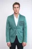 Double Buttons Knit Collar Mono Lapel Green Jacket-Wessi sold by Wessi