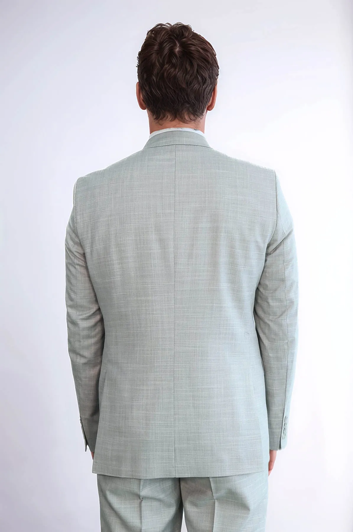 Two Piece Slim Fit Single Button Light Grey Men Suit - Wessi sold by Wessi product image thumbnail 5