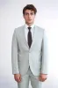 Two Piece Slim Fit Single Button Light Grey Men Suit - Wessi sold by Wessi