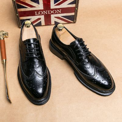 Men's Business Formal Leather Shoes British Style sold by Wessi