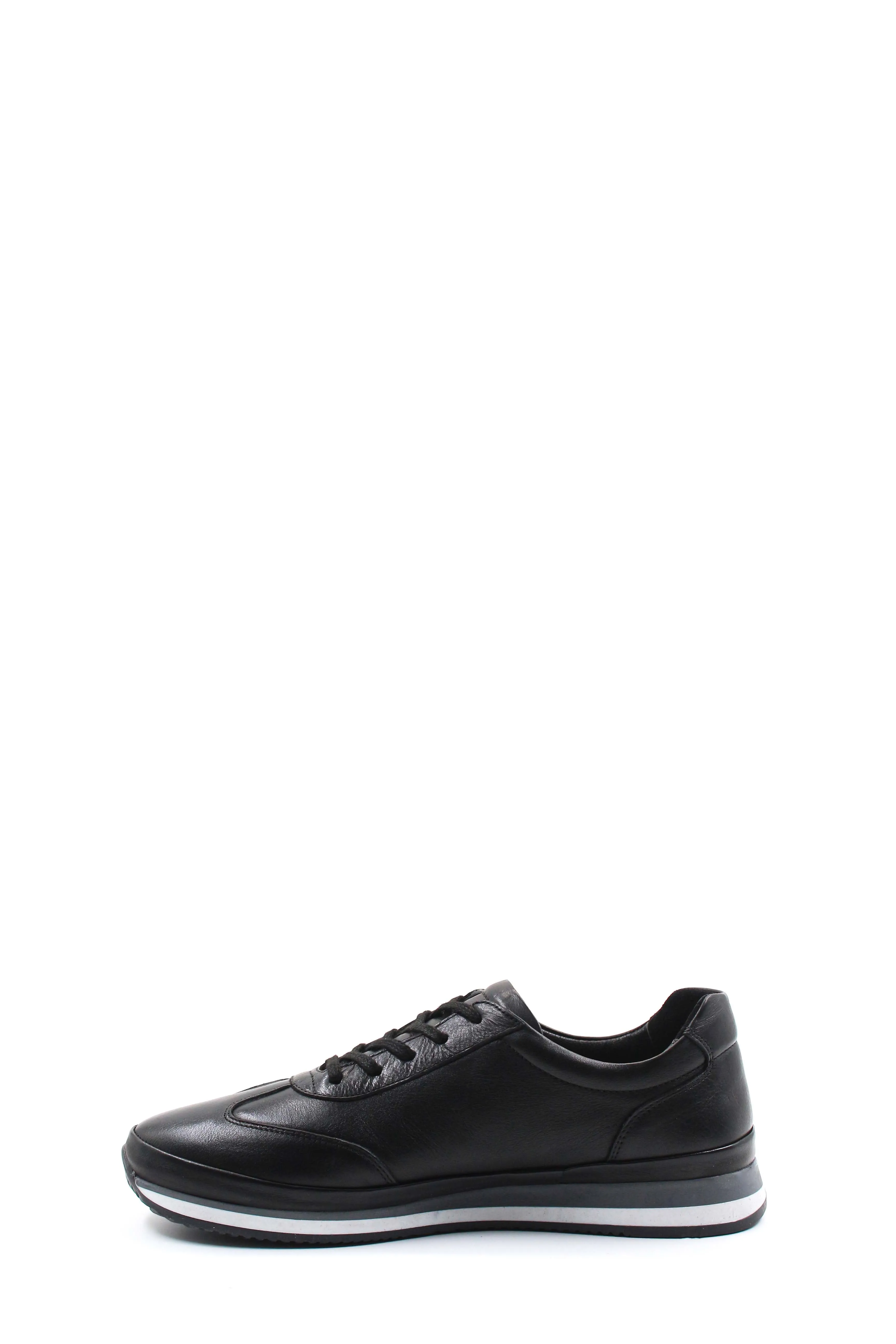 Men's Black Leather Athletic Sneakers-Wessi sold by Wessi product image thumbnail 2