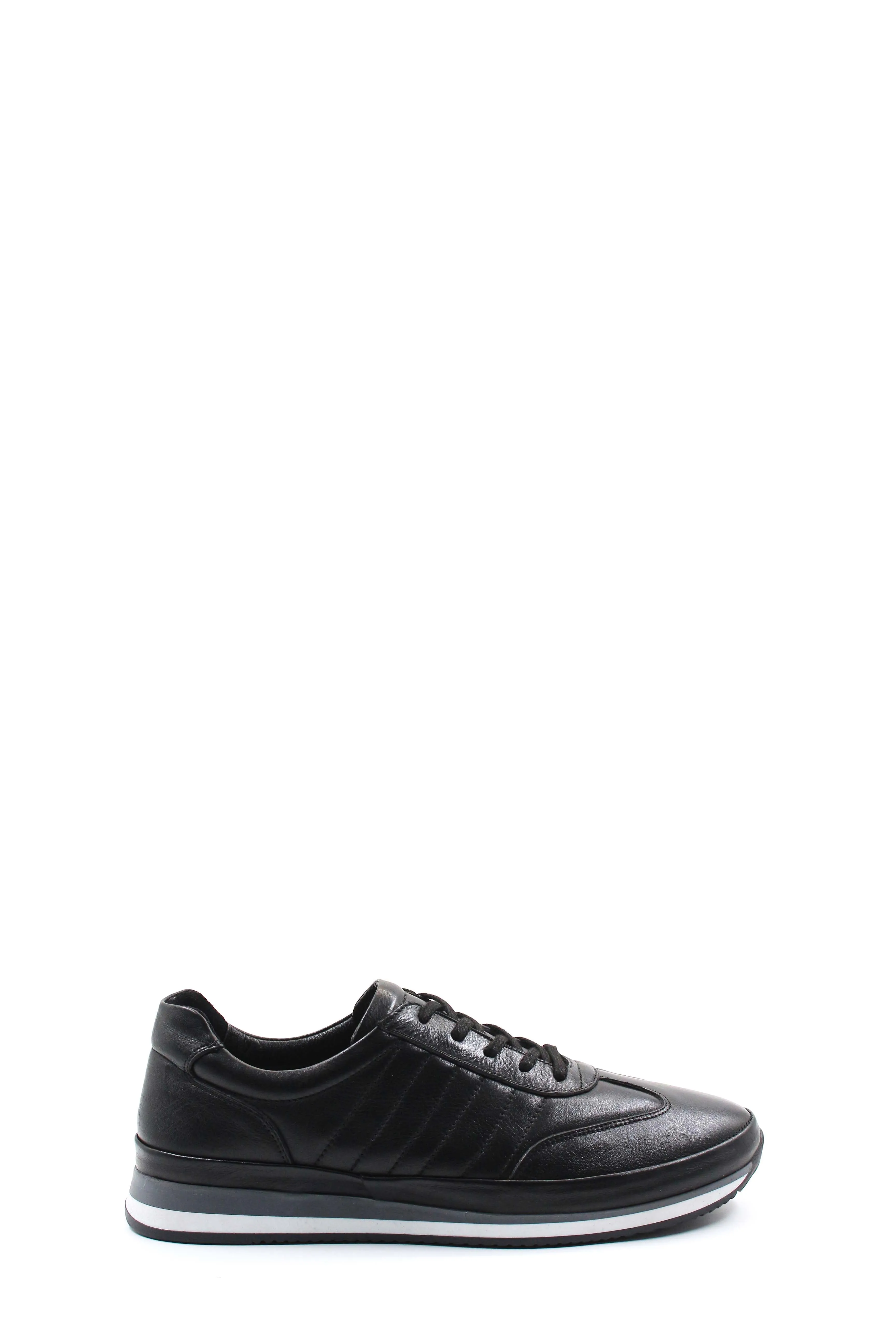 Men's Black Leather Athletic Sneakers-Wessi sold by Wessi