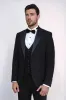 Classic Black Tuxedo Suit with Satin Peak Lapel and Waistcoat – Wessi sold by Wessi