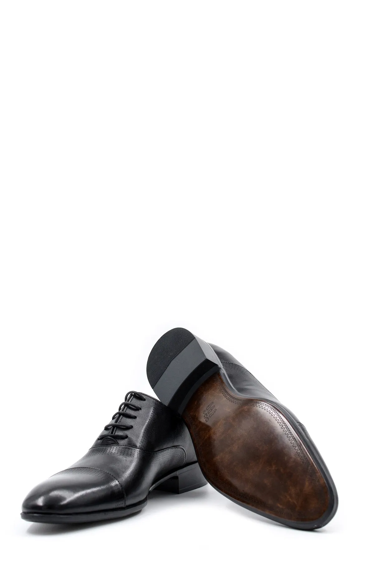 Men's Black Leather Cap Toe Oxfords-Wessi sold by Wessi product image thumbnail 5