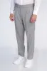 Gray Double-Pleated High-Waisted Slim Fit Trousers with Side Buckles – Wessi sold by Wessi