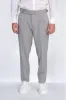 Gray Double-Pleated High-Waisted Slim Fit Trousers with Side Buckles – Wessi sold by Wessi