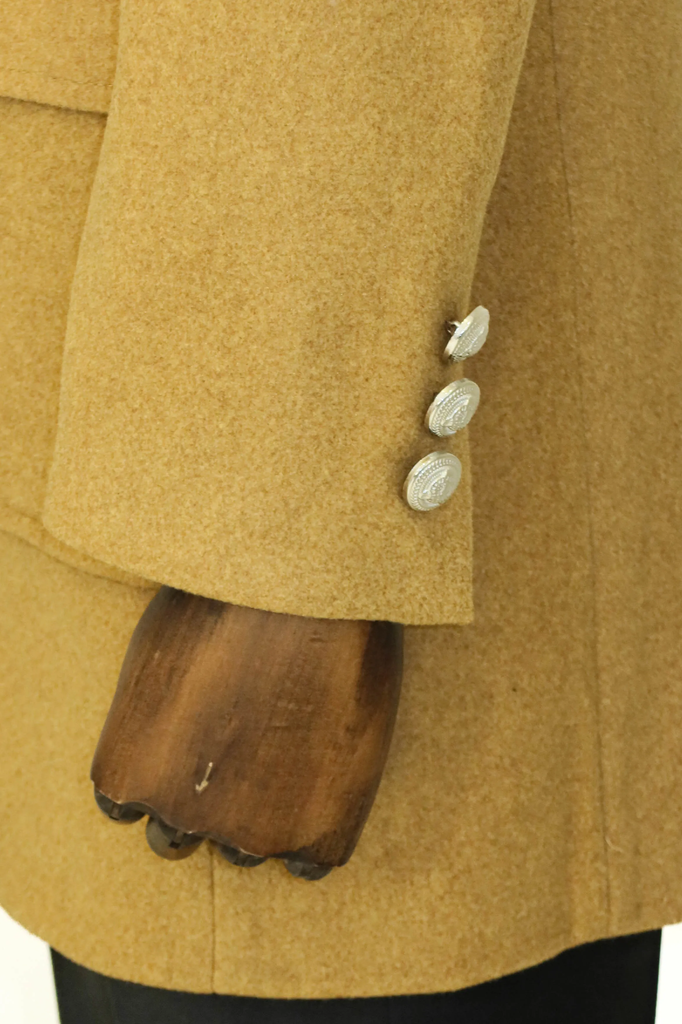 Metal Buttons Wool Cashmere Tan Men Double Breasted Coat - Wessi sold by Wessi product image thumbnail 4