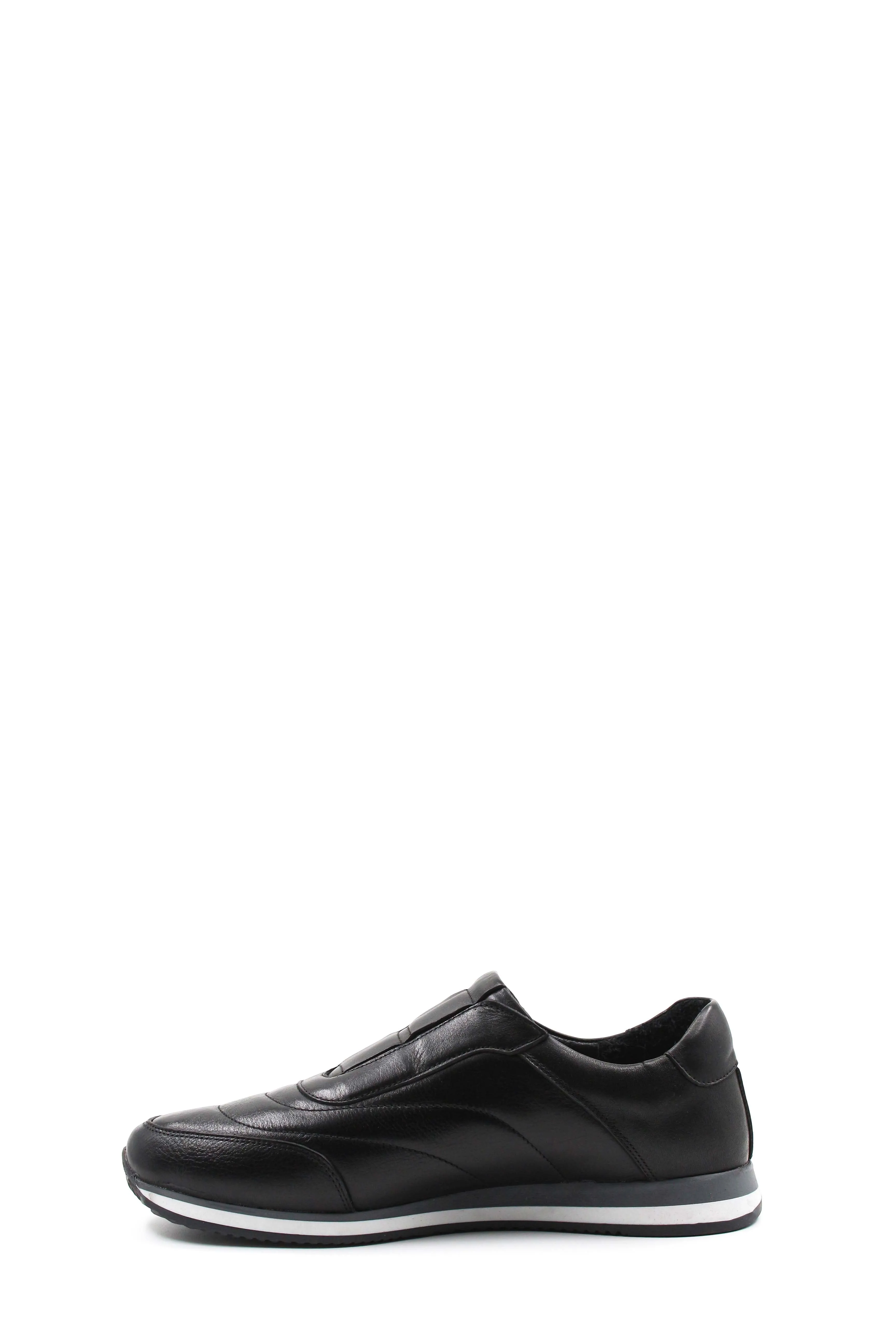 Men's Black Leather Slip-On Sneakers-Wessi sold by Wessi product image thumbnail 2