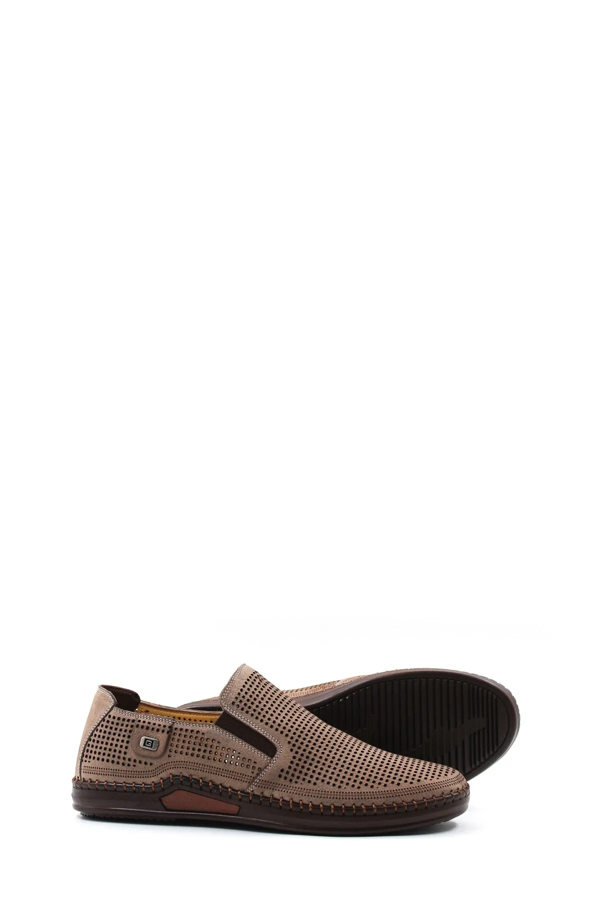Taupe Perforated Slip-Ons-Wessi sold by Wessi product image thumbnail 4