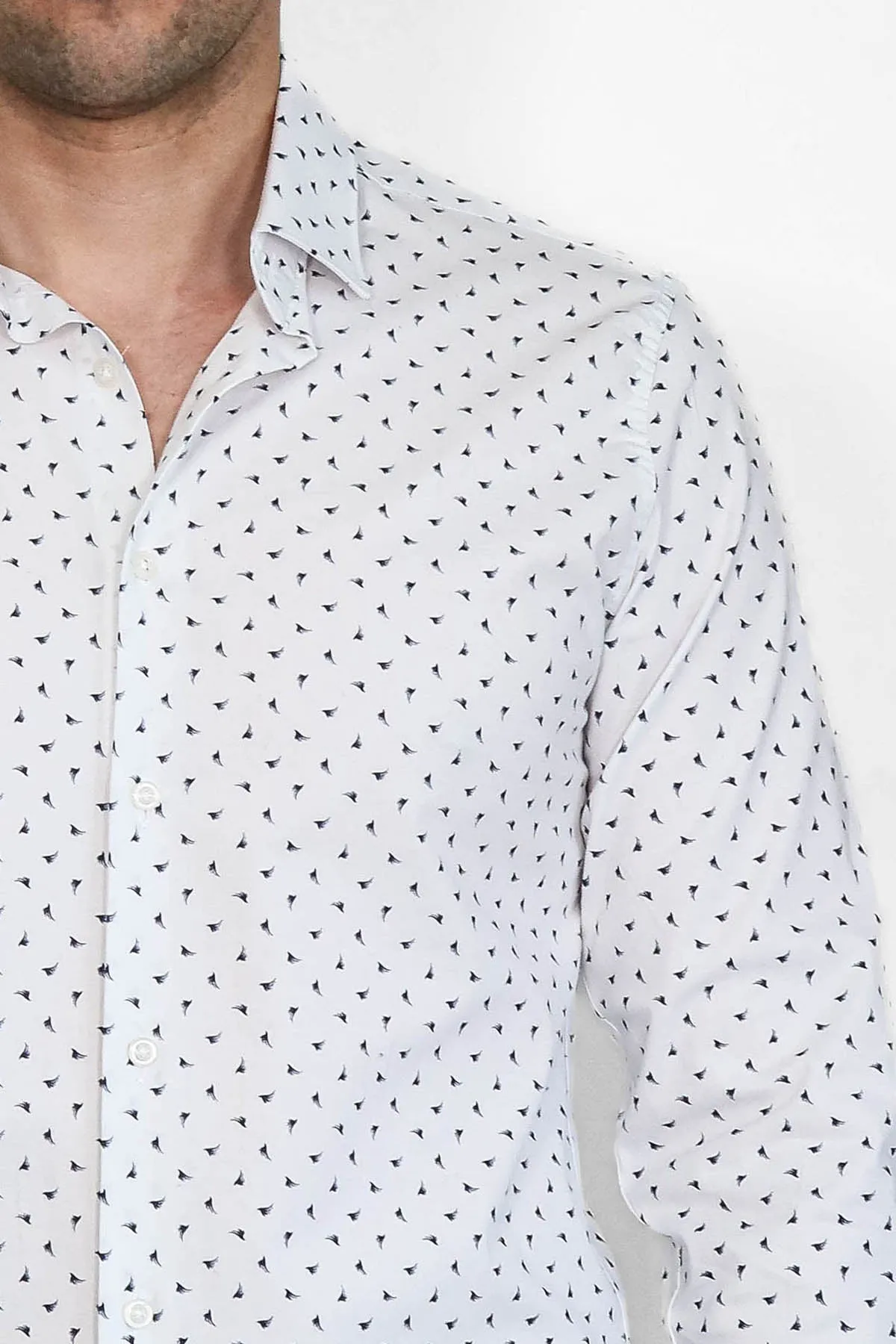 Men’s White Shirt with Minimal Black Pattern – Wessi sold by Wessi product image thumbnail 2