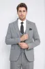 Striped Double-Breasted Button Detailed Vested Gray Mens Suit - Wessi sold by Wessi