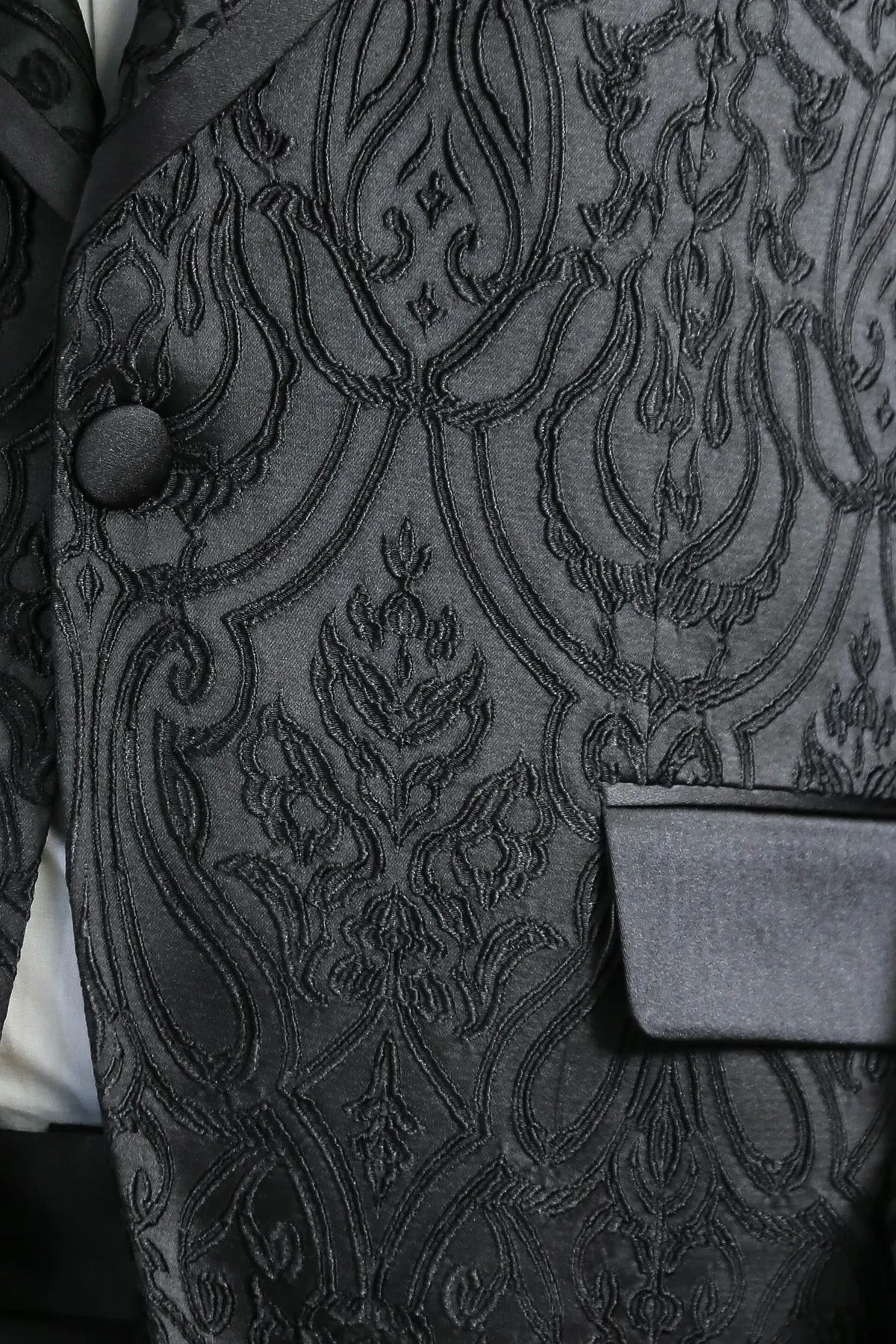 Damask Patterned Shawl Collar Black Tuxedo - Wessi sold by Wessi product image thumbnail 5