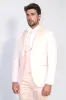 Wavy Patterned Shawl Collar Vested Powder Pink Tuxedo - Wessi sold by Wessi