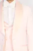 Wavy Patterned Shawl Collar Vested Powder Pink Tuxedo - Wessi sold by Wessi