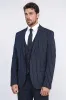 Striped Single Button with Vested Navy Blue Mens Suit - Wessi sold by Wessi